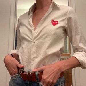 Comme Des Garçons White Button Up Shirt